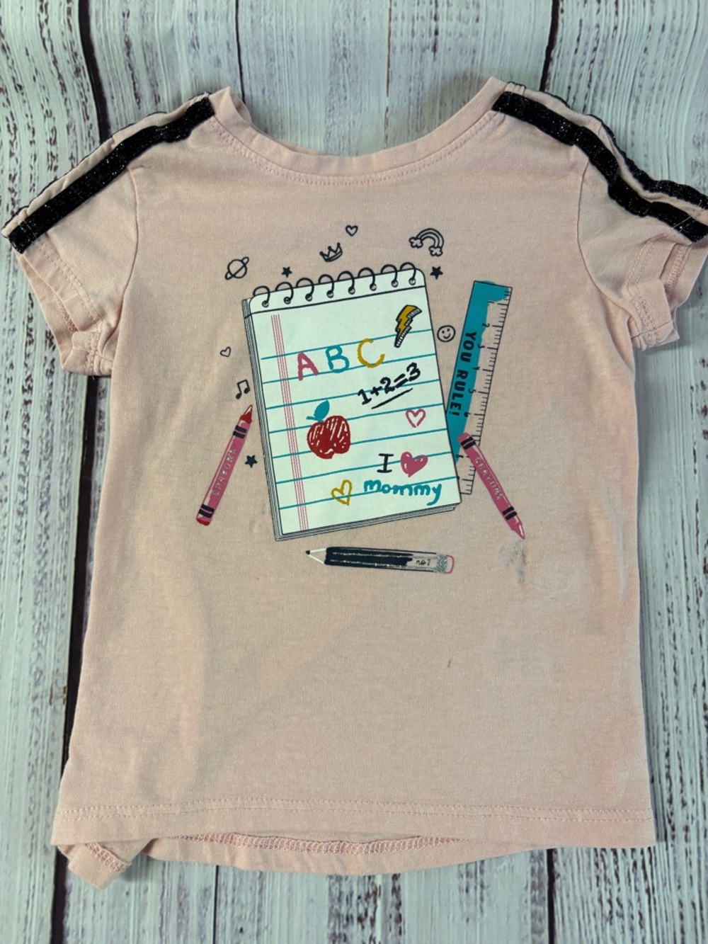 Garanimals Light Pink Notebook Graphic Short Sleeve Tee